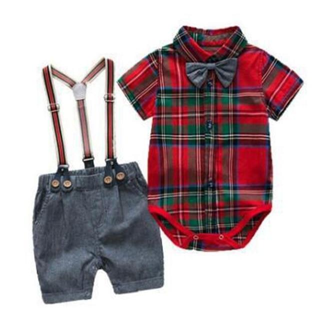 Baby Boys Gentleman Summer Wedding Party Birthday Newborn Infant Boy Clothes Tops+Shorts