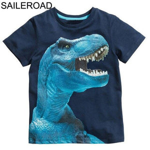 SAILEROAD 2-7T Cartoon Dinosaur Baby Boys Girls Shorts Sleeve T Shirt