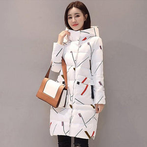 Elegant Long Sleeve Warm Zipper Parkas Women Jacket Office Lady 2019 New Fashion Winter Hooded Long Jacket Coat