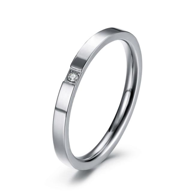 Titanium Steel Silver-color Couple Ring