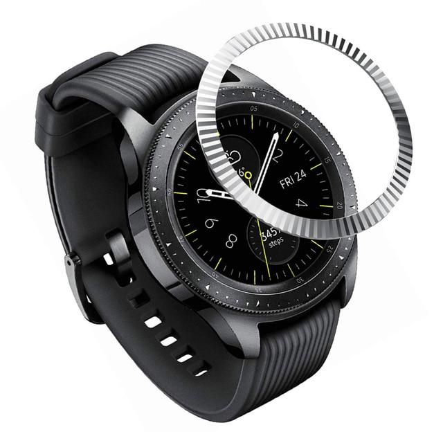 steel For Samsung Galaxy Watch 42MM/46MM/Gear S3 Frontier Bezel Ring Adhesive Anti Scratch Metal Cover Smart Watch Accessories