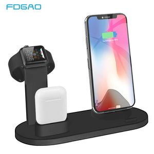 FDGAO 3 in 1 Charger Stand for iPhone 11 XR XS X 8 7 6 AirPods Apple Watch USB Charging Dock Station For iWatch Series 5/4/3/2/1