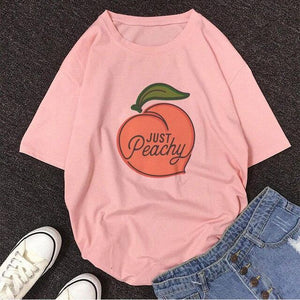 Juice Japanses Aesthetic Cartoon Peach Grunge dress Women Harajuku Kawaii Pink vestidos Summer Casual Tumblr Outfit vadim Tops