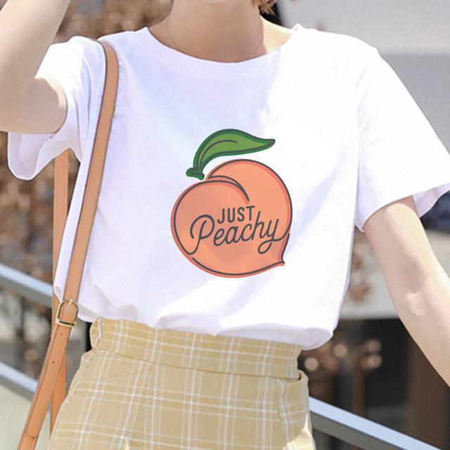 Juice Japanses Aesthetic Cartoon Peach Grunge dress Women Harajuku Kawaii Pink vestidos Summer Casual Tumblr Outfit vadim Tops