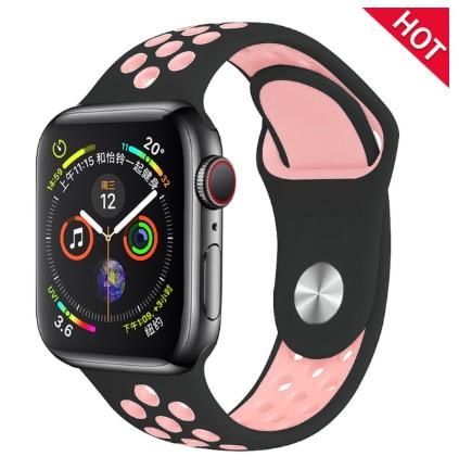 Band for Apple Watch 5 4 3 2 1 42MM 38MM soft Breathable strap Silicone Sports  bands for Nike+ Iwatch series 5 4 3 40mm 44mm