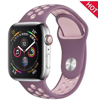 Band for Apple Watch 5 4 3 2 1 42MM 38MM soft Breathable strap Silicone Sports  bands for Nike+ Iwatch series 5 4 3 40mm 44mm