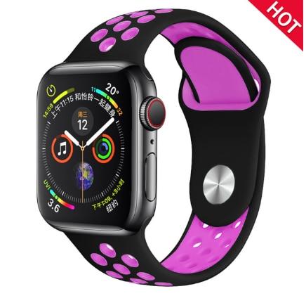 Band for Apple Watch 5 4 3 2 1 42MM 38MM soft Breathable strap Silicone Sports  bands for Nike+ Iwatch series 5 4 3 40mm 44mm