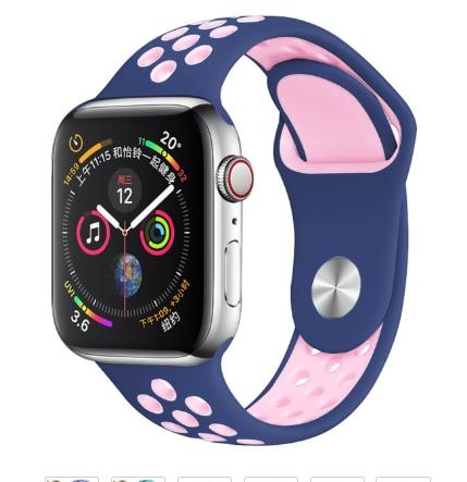 Band for Apple Watch 5 4 3 2 1 42MM 38MM soft Breathable strap Silicone Sports  bands for Nike+ Iwatch series 5 4 3 40mm 44mm