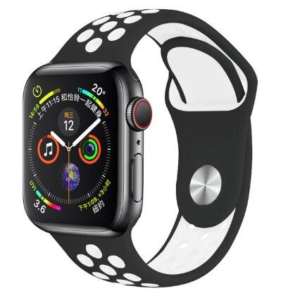 Band for Apple Watch 5 4 3 2 1 42MM 38MM soft Breathable strap Silicone Sports  bands for Nike+ Iwatch series 5 4 3 40mm 44mm