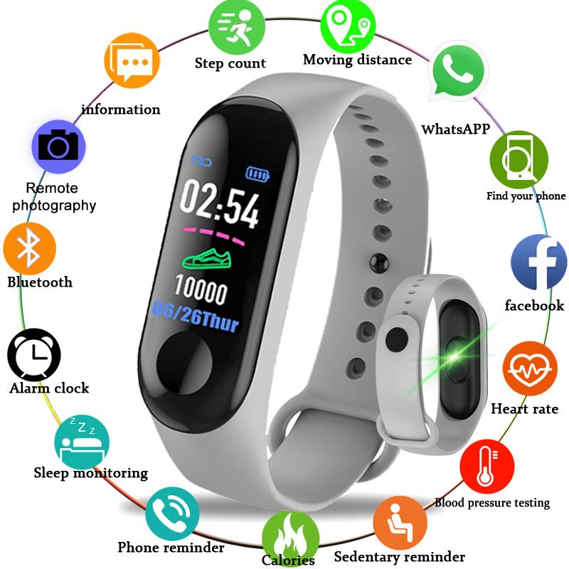 M3 Smart Band Fitness Tracker Smart Bracelet Heart Rate Monitor Watches Waterproof Sport Wristband For Men Women Smartband