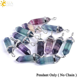 Fluorite Necklaces Crystal Pendants Suspension Natural Gem Stone