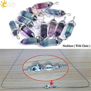 Fluorite Necklaces Crystal Pendants Suspension Natural Gem Stone