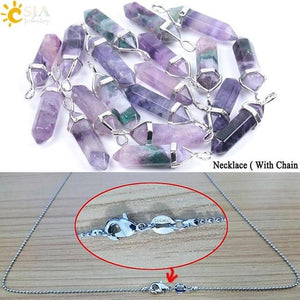 Fluorite Necklaces Crystal Pendants Suspension Natural Gem Stone