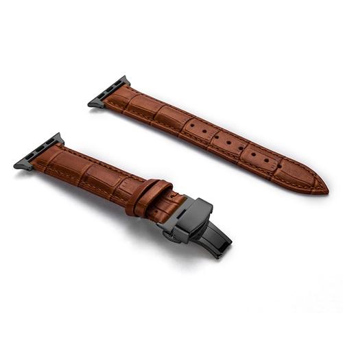 Leather strap for apple watch 5 4 band correa applewatch 44mm 40mm 42mm 38mm iwatch 5 4 3 2 1 Butterfly buckle bracelet