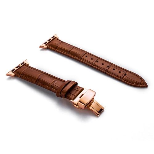 Leather strap for apple watch 5 4 band correa applewatch 44mm 40mm 42mm 38mm iwatch 5 4 3 2 1 Butterfly buckle bracelet