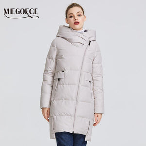 MIEGOFCE 2019 Winter Collection Women's Warm Jacket Made With Real Bio Parka Women Windproof Stand-Up Collar With Hood Coat