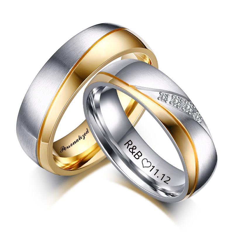 Personalized Name Promised Wedding Rings For Lover