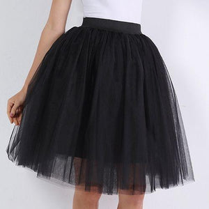 Party Train Puffy 5Layer 60CM Fashion Women Tulle Skirt Tutu Wedding Bridal Bridesmaid Overskirt Petticoat Lolita Saia 2019