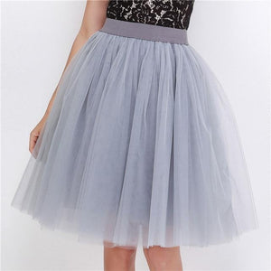 Party Train Puffy 5Layer 60CM Fashion Women Tulle Skirt Tutu Wedding Bridal Bridesmaid Overskirt Petticoat Lolita Saia 2019