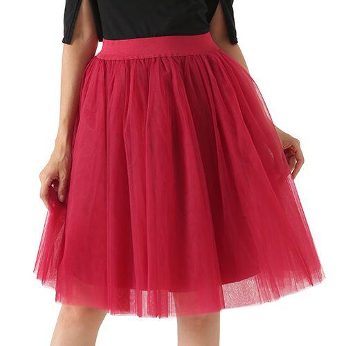 Party Train Puffy 5Layer 60CM Fashion Women Tulle Skirt Tutu Wedding Bridal Bridesmaid Overskirt Petticoat Lolita Saia 2019