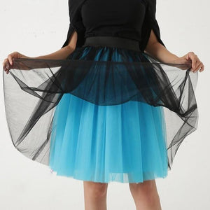 Party Train Puffy 5Layer 60CM Fashion Women Tulle Skirt Tutu Wedding Bridal Bridesmaid Overskirt Petticoat Lolita Saia 2019