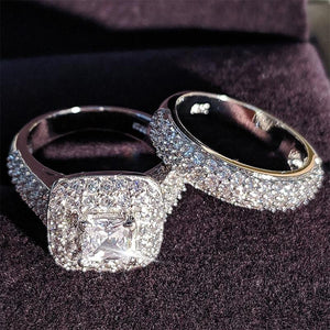 925 Sterling Silver Wedding Ring Set