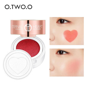 Air Cushion Folding Heart Shape Shimmer Blush Rouge 4 Colors