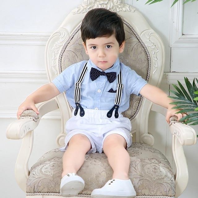 Baby Boys Gentleman Summer Wedding Party Birthday Newborn Infant Boy Clothes Tops+Shorts