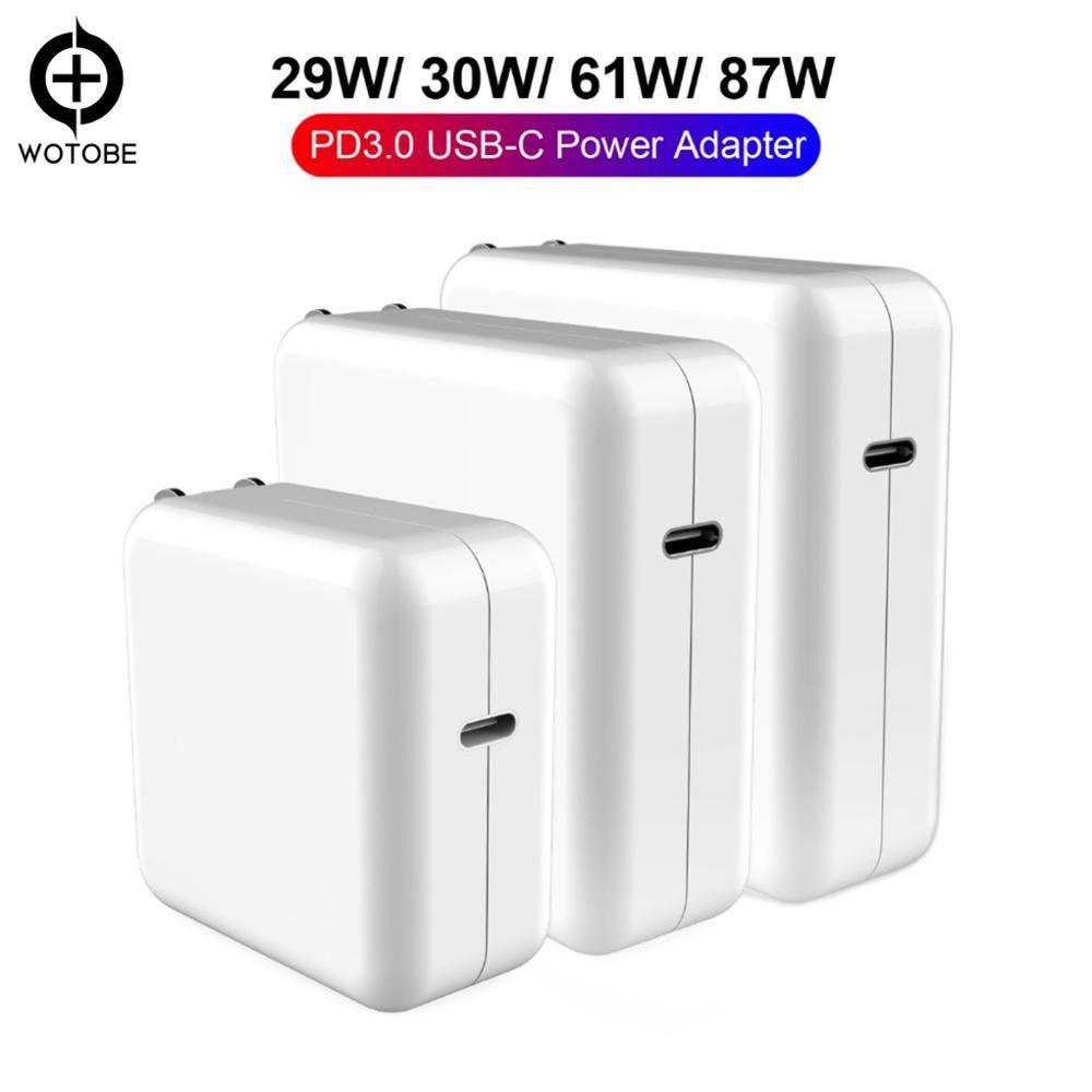 USB-C Power Adapter 18W 30W 61W 87W QC3.0 USB PD3.0 Wall Charger For MacBook Pro/Air iphone 11/11pro/X/8 iPad Pro S8/S9/S10,etc