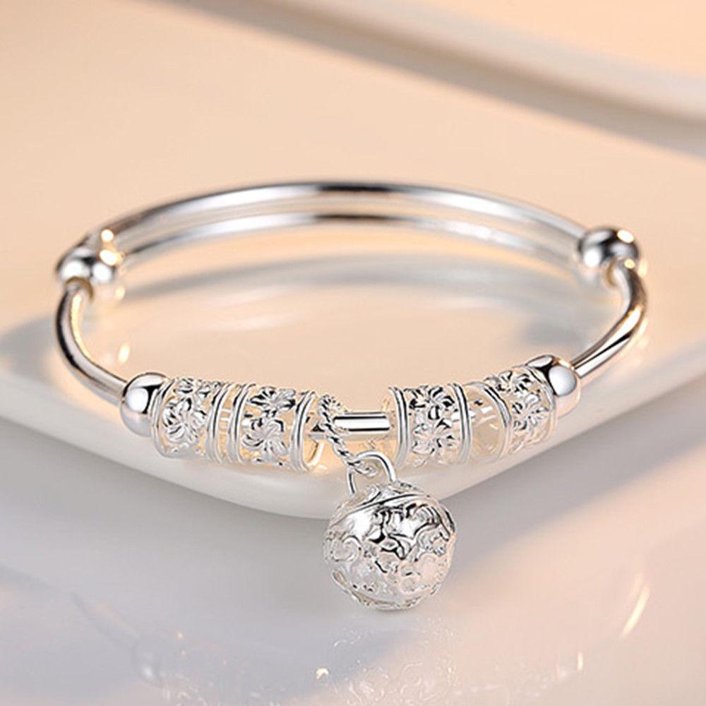 Fashion Silver Charm Artificial Stone Bangle Cuff Bracelet