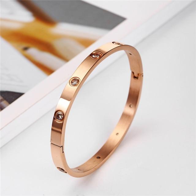 Rose Gold Bracelet women's bracelets Crystal bangle