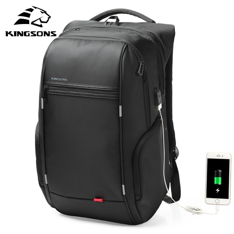 Kingsons 15"17"  Laptop Backpack External USB Charge Computer Backpacks