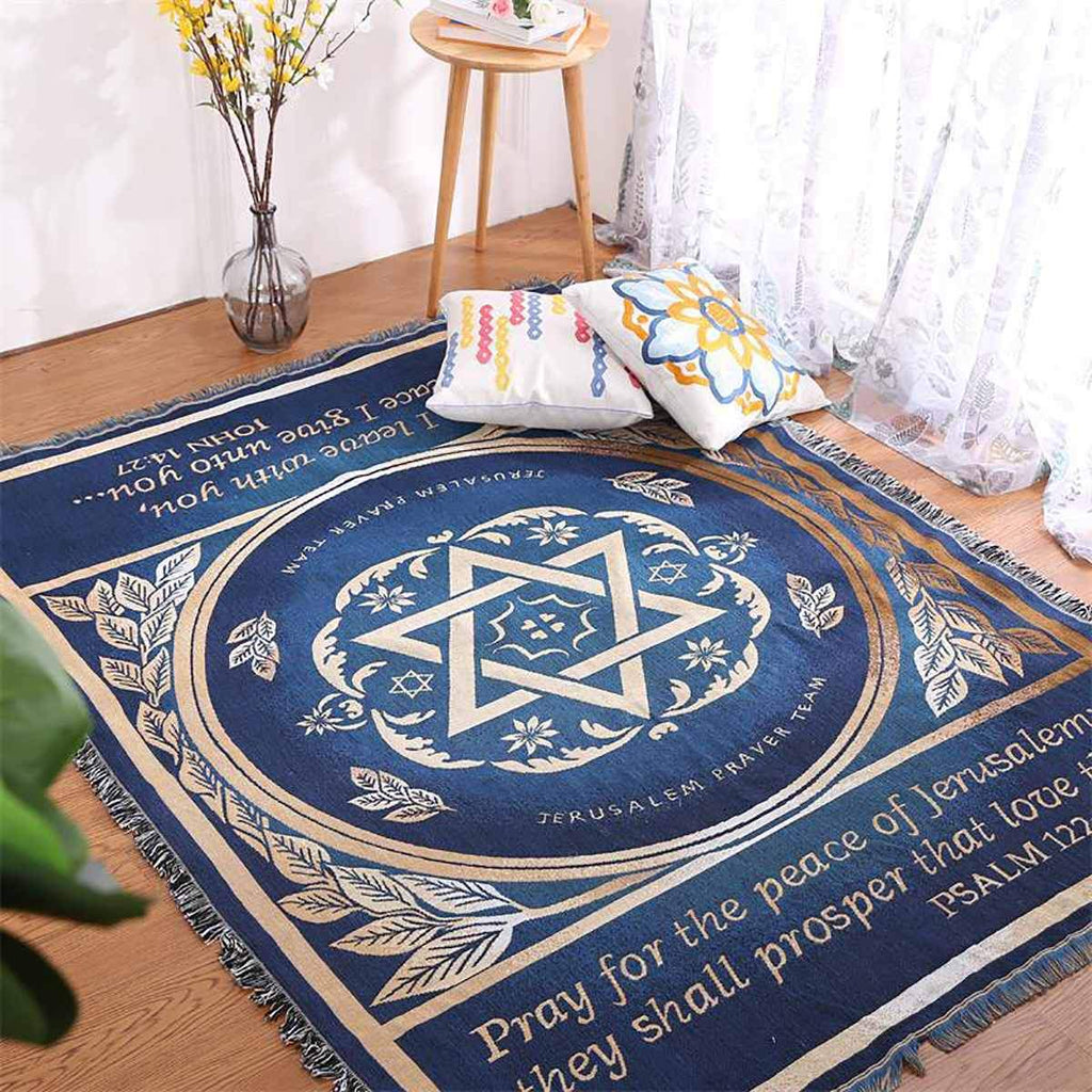 8 type Prayer Blanket Carpet Israel Tapestry Sofa Knit Throw Towel Christian Gift Living room Bed Blanket Middle East Decorative