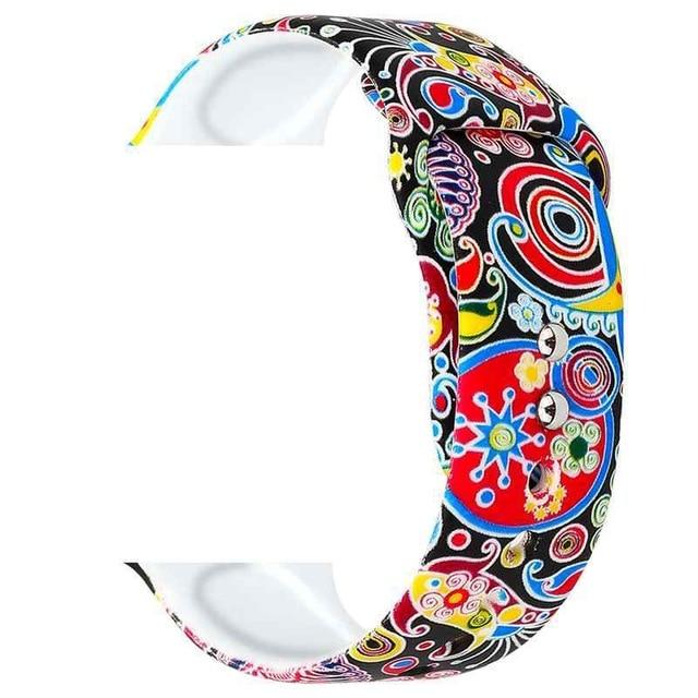 Joyozy Sport Silicone Band for Apple Watch 38mm 42mm 40mm 44mm Soft Strap Cartoon Woman Men Bracelet for iwatch Series 4 5 3 2 1