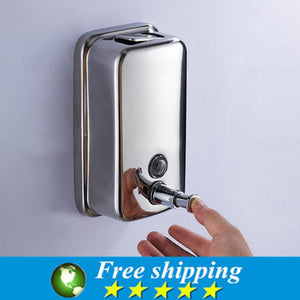 High Quality Wall Mounted Stainless Steel Bathroom&Kitchen Liquid Soap Dispenser 500ml,Free shipping.