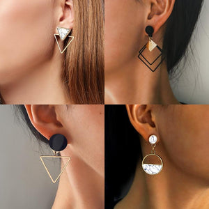 Fashion Round Dangle Drop Korean Earrings For Women