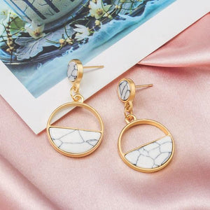 Fashion Round Dangle Drop Korean Earrings For Women