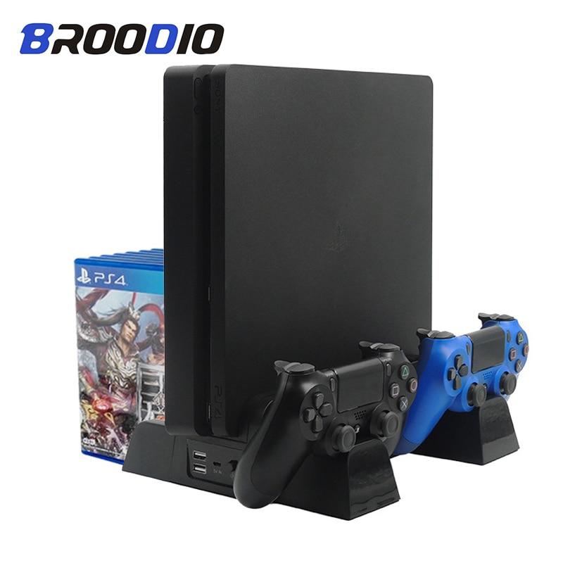 PS4 PRO Slim Multifunctional Console Cooling Fan Stand Controller Charger Charging Station For SONY Playstation 4 Slim Pro Games