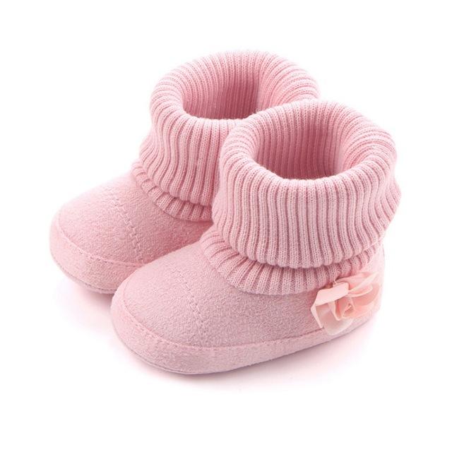 Cute Autumn Winter Infants Shoes Baby Girl Boy Polka Dot Knitting Boots