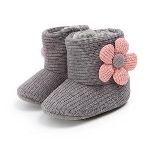 Cute Autumn Winter Infants Shoes Baby Girl Boy Polka Dot Knitting Boots