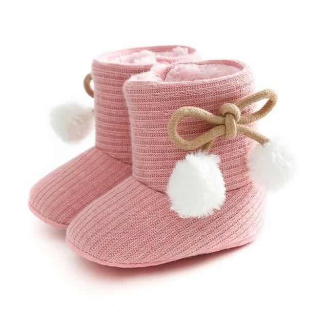 Cute Autumn Winter Infants Shoes Baby Girl Boy Polka Dot Knitting Boots