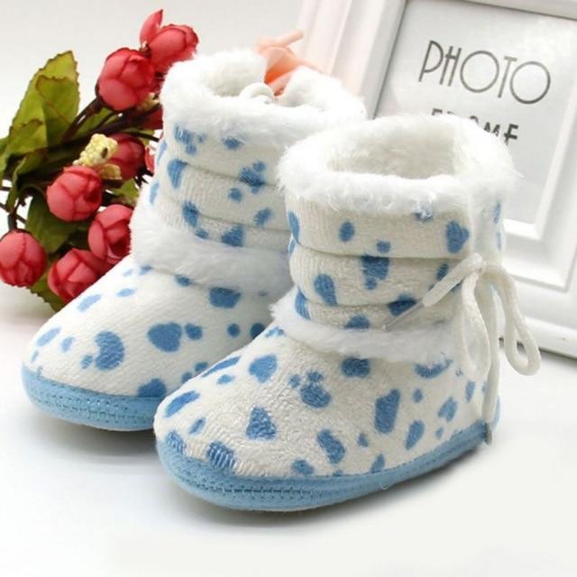 Cute Autumn Winter Infants Shoes Baby Girl Boy Polka Dot Knitting Boots