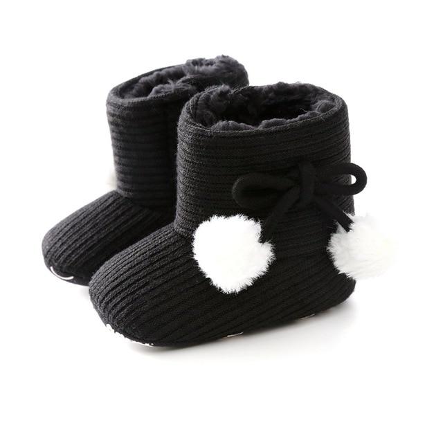 Cute Autumn Winter Infants Shoes Baby Girl Boy Polka Dot Knitting Boots