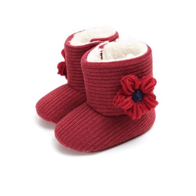 Cute Autumn Winter Infants Shoes Baby Girl Boy Polka Dot Knitting Boots