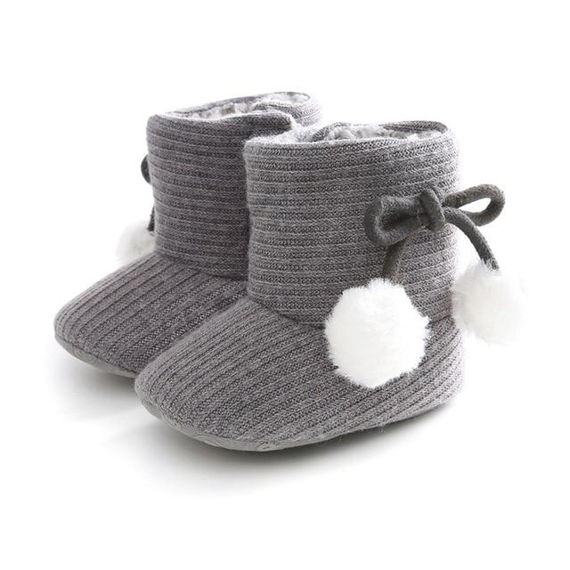 Cute Autumn Winter Infants Shoes Baby Girl Boy Polka Dot Knitting Boots