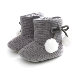 Cute Autumn Winter Infants Shoes Baby Girl Boy Polka Dot Knitting Boots