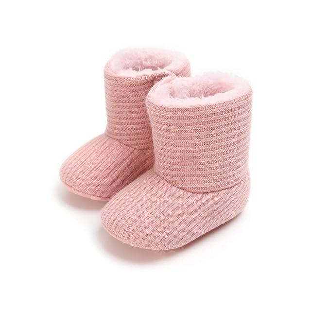 Cute Autumn Winter Infants Shoes Baby Girl Boy Polka Dot Knitting Boots