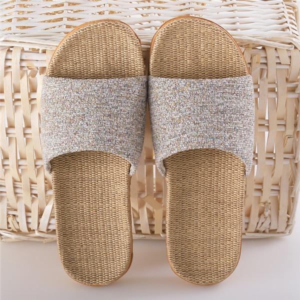 Women Flax Slippers New Summer Indoor Shoes Home Slipper / Flip Flops