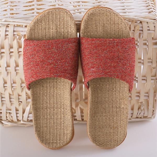 Women Flax Slippers New Summer Indoor Shoes Home Slipper / Flip Flops