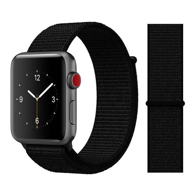 Nylon Sport Loop Soft for  iwatch Series 4/5/3/2/1 Breathable Replacement Watch Strap For Apple Watch Band 38mm/40mm/42 mm/44 mm